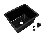 Looped Logic LL1713SINK-B Drop-In Sink, Black Polypropylene, Chemical Resistant