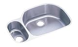 Elkay ELUH322110L Harmony Lustertone 31-1/2-Inch by 21-1/8-Inch Double-Bowl Undermount Kitchen Sink with Rim Reveal, Lustertone Satin Finish