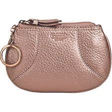 Coach Parker Leather Skinny Case Bag Key Chain 42445 Rose Gold