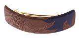 L. Erickson USA Rectangle Volume Barrette - Embossed Blue Dahlia