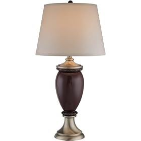 Ls-21148 Table Lamp, Ab caramel W l goldfabric Shade, Type A 150w By Lite Source by Lite Source