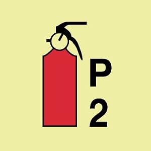 SIGNS-SYMBOL FIRE EXTINGUISHER POWDER P2