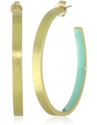 Dean Davidson "INNER BEAUTY" Gold with Teal Enamel Inner Beauty Hoop Earrings