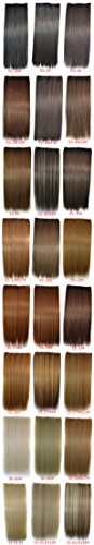 Simpleyourstyle 30colors Black Brown Blonde Straight One-piece Hair Extension 5 Cards on Synthetic Clip in on Hair Extension for Women Not Full Wigs (8H88)