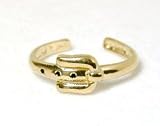 14k Adorable Belt Buckle Adjustable Toe Ring