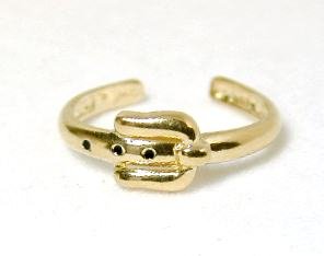 14k Adorable Belt Buckle Adjustable Toe Ring