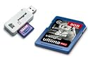 Integral High Capacity Secure Digital/SDHC Card (With Reader) - 8GB Card (Class 6)