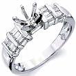 14K White Gold Appealing Diamond Engagement Ring, Semi-Mount Setting