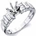 14K White Gold Appealing Diamond Engagement Ring, Semi-Mount Setting