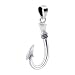 .925 Sterling Silver 24mm x 2mm Fish Hook Dangle Pendant
