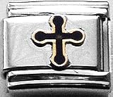 Clearly Charming Black Cross Italian Charm