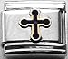 Jewelry : Clearly Charming Black Cross Italian Charm