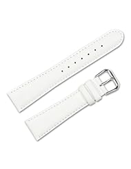 Smooth Leather Watchband White 19mm Watch band - by deBeer