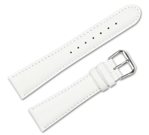 Smooth Leather Watchband White 17mm Watch band by deBeer