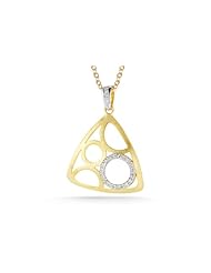 I. Reiss 14K Gold Triangle-Shaped Pendant, Enhanced with Diamonds.