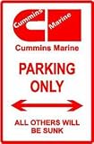 CUMMINS MARINE PARKING ONLY boat street sign