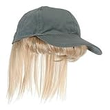 Adult Gray Baseball Cap with Blonde Bangs Adult (One-Size)