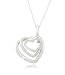 10k White Gold Triple Heart Diamond Pendant (0.007 cttw, I-J Color, I2-I3 Clarity), 18''