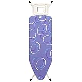 Brabantia Ironing Board with Solid Steam Iron Rest 49 x 18 inches, 0.98 inch Ivory Frame - Moving Circles Cover, 346385
