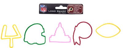 20pk Washington Redskins NFL Rubber Bands Bracelets Logo BANDZ Silicone Wristbands