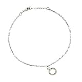 Eve's Addiction Sterling Silver O Charm Anklet