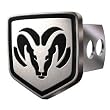 Dodge Ram Logo Brushed Aluminum Hitch Plug