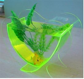 Transparent Plastic Table Top Fish Tank Aquarium Bowl - Heart Shape