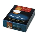 Southworth Credentials Collection Fine Business Paper, 24#, Letter, White, 500 Sheets per Box (404C)