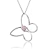 14k White and Rose Gold Pink Diamond Butterfly Pendant (.07 Ct)