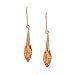Rose Gold Dangle Earrings with CZ pendant title=