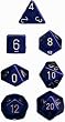 Polyhedral 7-Die Speckled Dice Set - Golden Cobalt