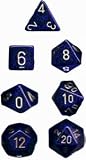 Polyhedral 7-Die Speckled Dice Set - Golden Cobalt
