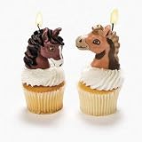 12 Assorted Horse Shaped Cake Topper Candles