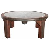 Shoshone Teak Wood Coffee Table With Glass Top