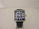 Taranto s/s xl watch blue with date and leather strap
