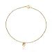 18k Yellow Gold Plated Sterling Silver Diamond-Accent Heart Charm Anklet, 9