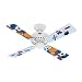 Hunter Fan 25697 Bayport Ceiling Fan, White with Transportation/Sports Blades
