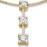 1/4ctw Diamond 3-Stone Yellow Gold Pendant