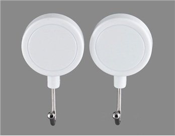 2PCS Plastic and Metal Magnet Hook (White)