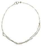 18kt Gold Over Sterling Silver Single Layer Twisted Chain Anklet 9in
