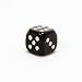 Opaque European Acrylic 10mm 6-sided Round Edge Dice, Black with White