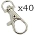 Bluecell 40 PCS Silver Chrome Color Swivel Eye Lobster Snap Clasp Hook 1-1/2" x 1/2"