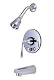 Kingston Brass KB86910ZL Tub and Shower Faucet with Diverter, Polished Chrome [並行輸入品]