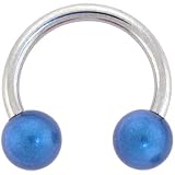 Electric Blue MIRACLE BALL Horse Shoe Circular Barbell