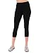 Danskin Women's Cotton Capri,Black,Large