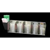 Organizer Wall/Counter Mounted 5 Lid with Straw Holder