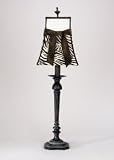Brown Zebra Shade, Bow Trim, Metal Resin Base