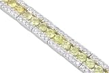 14K White Gold 6.06cttw. Yellow Sapphire Diamond Bracelet