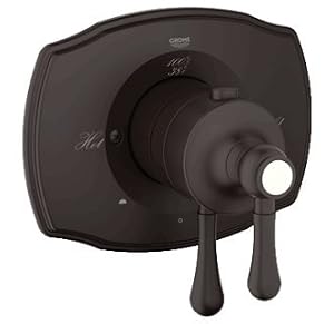 Grohe 19825ZB0 GrohFlex Authentic Thermostatic Valve Trim with Integrated Volume Control, 2-way, Oil Rubbed Bronze