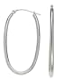 14k White Gold Elongated Oval Hoop Earrings
